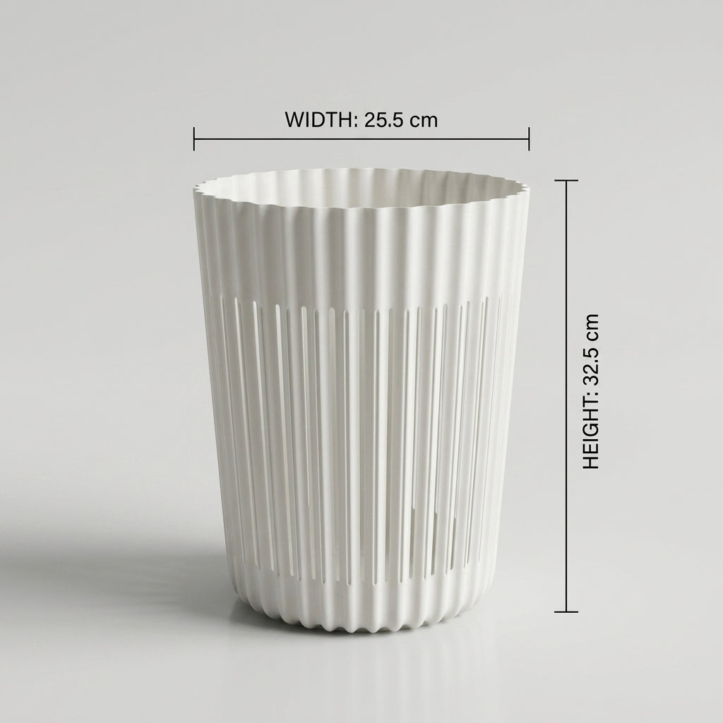 White Plastic Trash Can By Zodiya