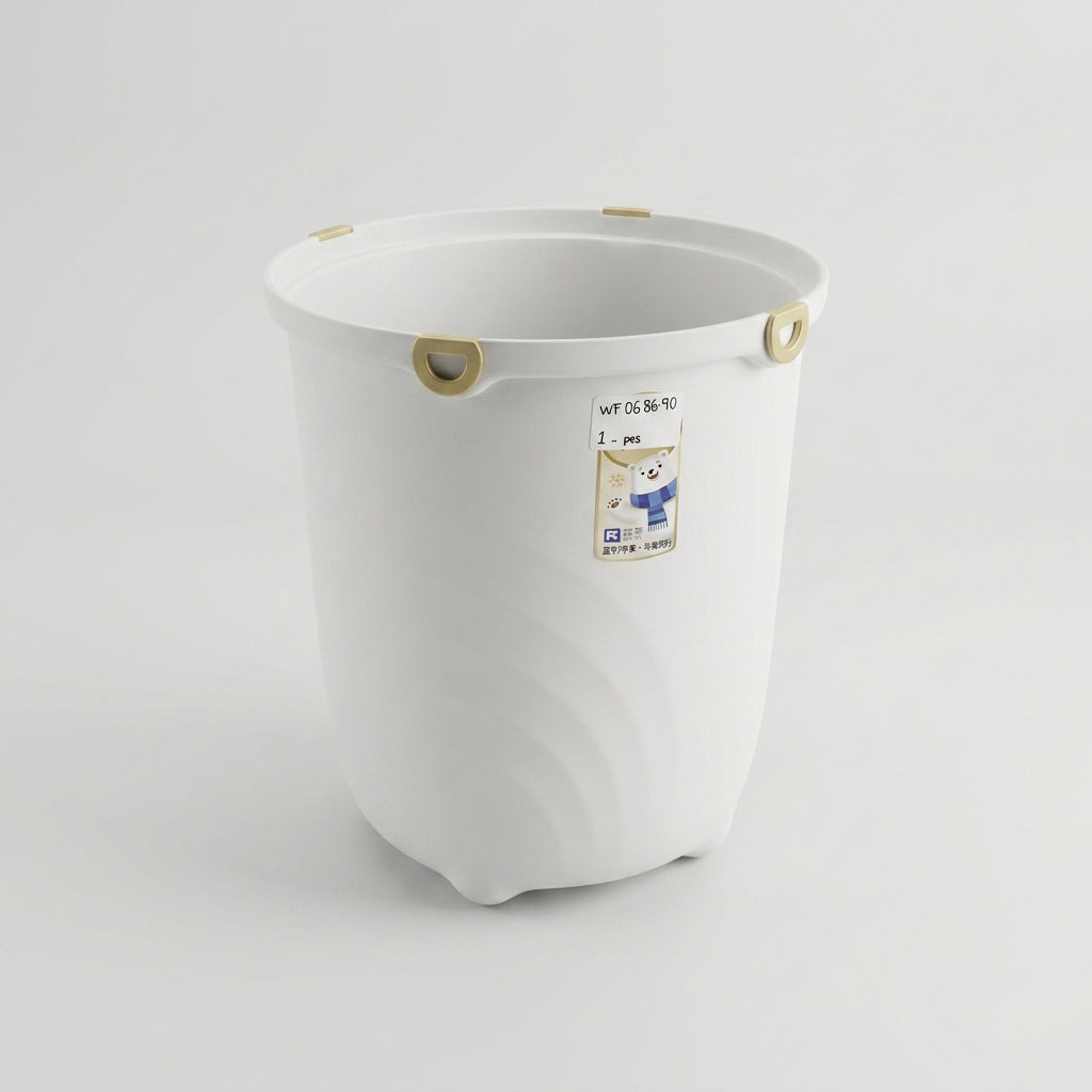 White Plastic Trash Can By Zodiya