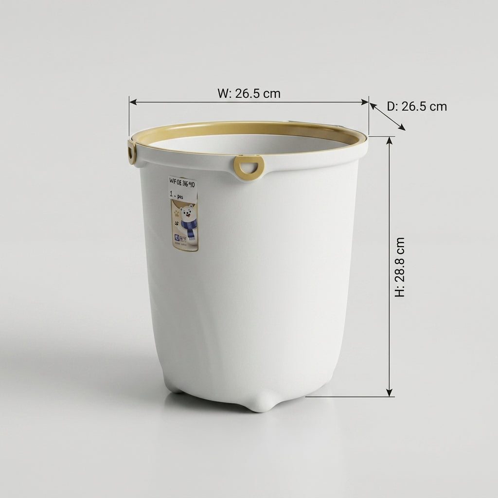White Plastic Trash Can By Zodiya