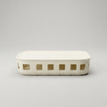 Cream Plastic Storage Box with Lid By Zodiya