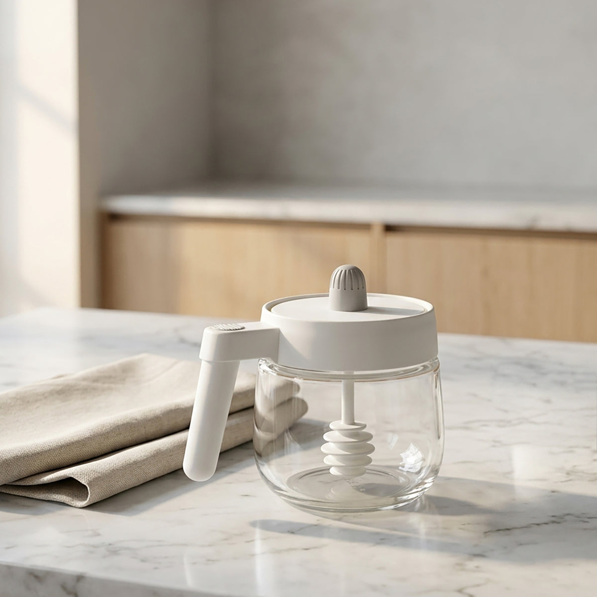 Plastic Oil & Honey Jar with Brush Wand By Zodiya