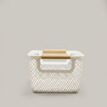 White Small Mesh Plastic Storage Basket By Zodiya