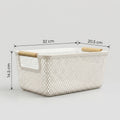 White Small Mesh Plastic Storage Basket By Zodiya