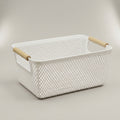 White Multipurpose Plastic Storage Basket By Zodiya