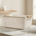 White Multipurpose Plastic Storage Basket By Zodiya