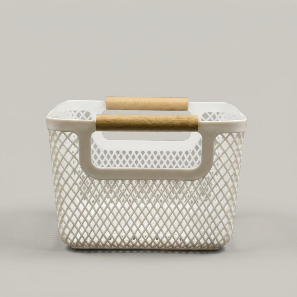 White Multipurpose Plastic Storage Basket By Zodiya