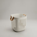 White Plastic Laundry Basket ( Medium) by Zodiya