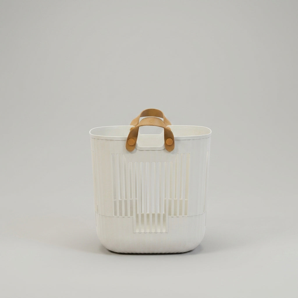 White Plastic Laundry Basket ( Medium) by Zodiya