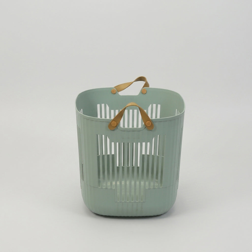Grey Small Plastic Laundry Basket By Zodiya