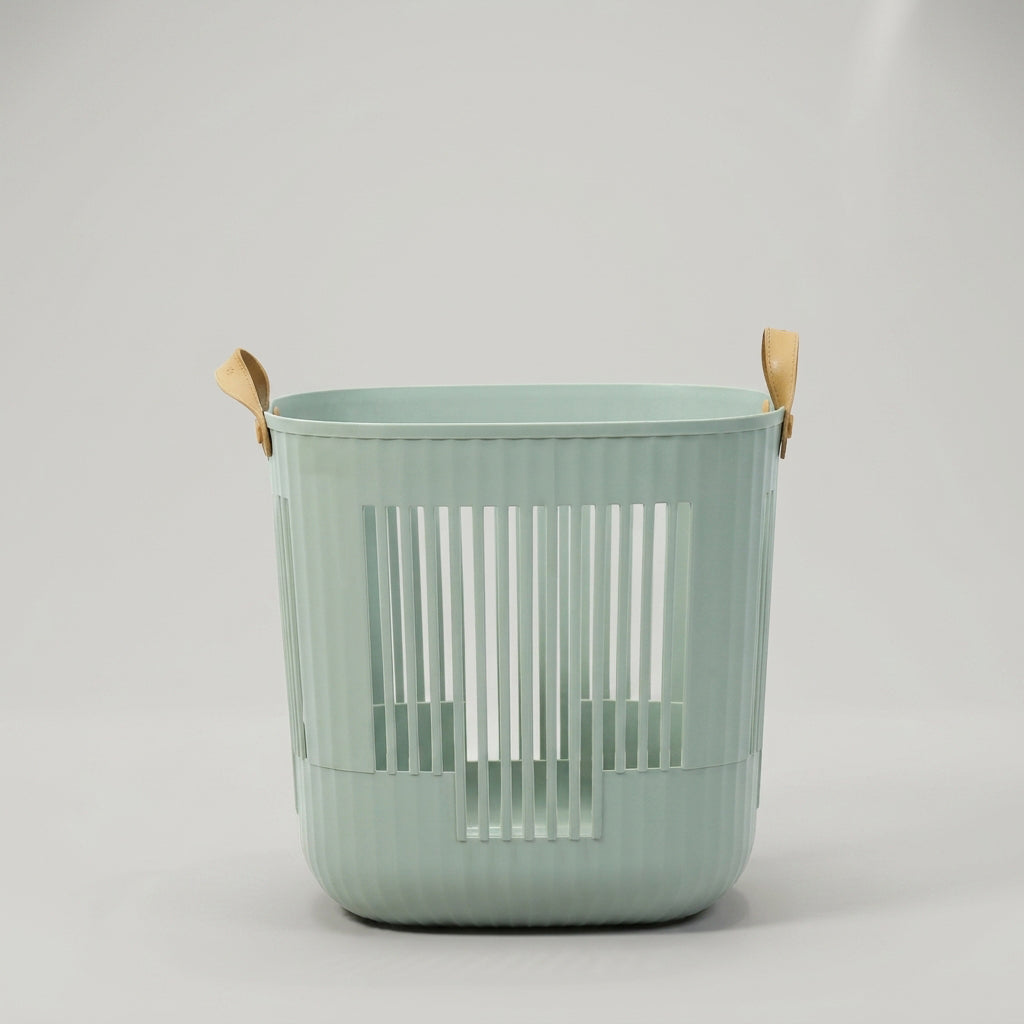 Grey Small Plastic Laundry Basket By Zodiya