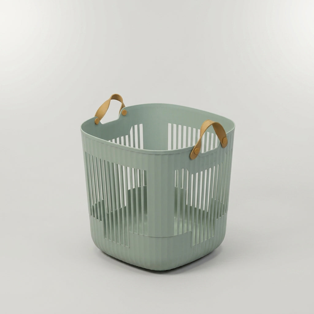 Grey Small Plastic Laundry Basket By Zodiya