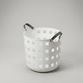 White Large Plastic Laundry Basket by Zodiya