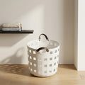 White Large Plastic Laundry Basket by Zodiya