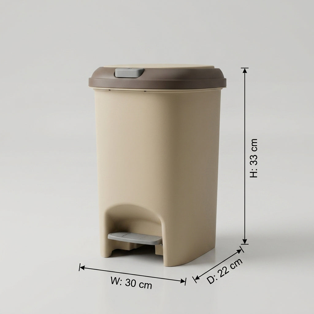 White Plastic Trash Bin By Zodiya