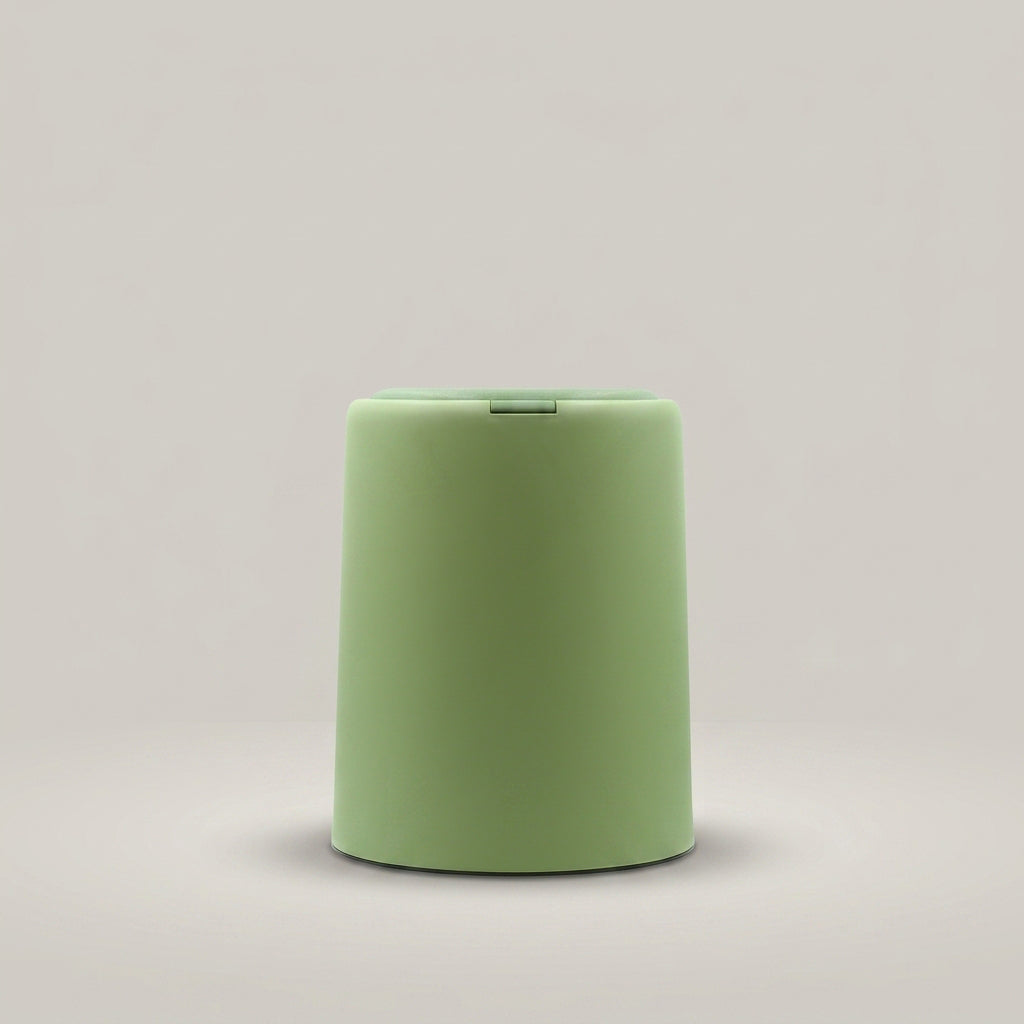 Beige Plastic Trash Bin By Zodiya