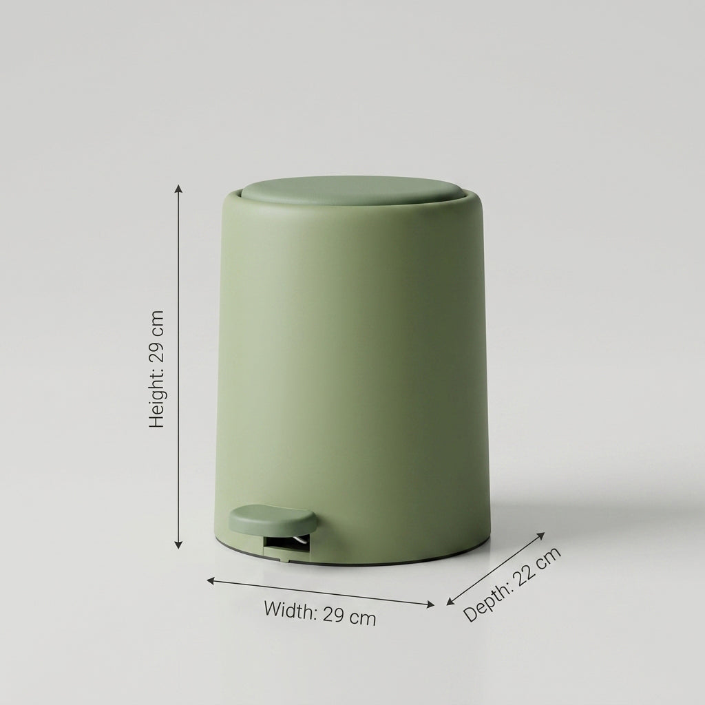 Beige Plastic Trash Bin By Zodiya