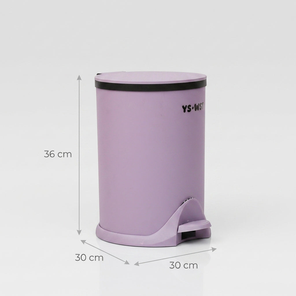 Purple Plastic Trash Bin By Zodiya