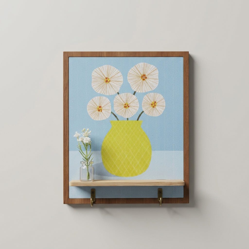 Wooden Floral Wall Art Key Holder by Zodiya