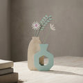 Wooden Floral Tabletop Vase Decor by Zodiya