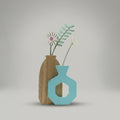 Wooden Floral Tabletop Vase Decor by Zodiya
