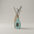 Wooden Floral Tabletop Vase Decor by Zodiya