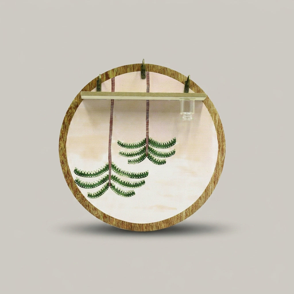 Round Wooden Tree Wall Art Key Holder by Zodiya