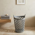 Grey Large Plastic Laundry Basket By Zodiya