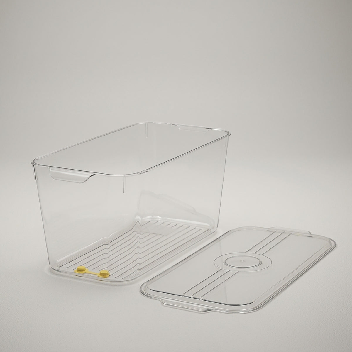 Plastic Refrigerator Storage Box With Botton Drain Button By Zodiya