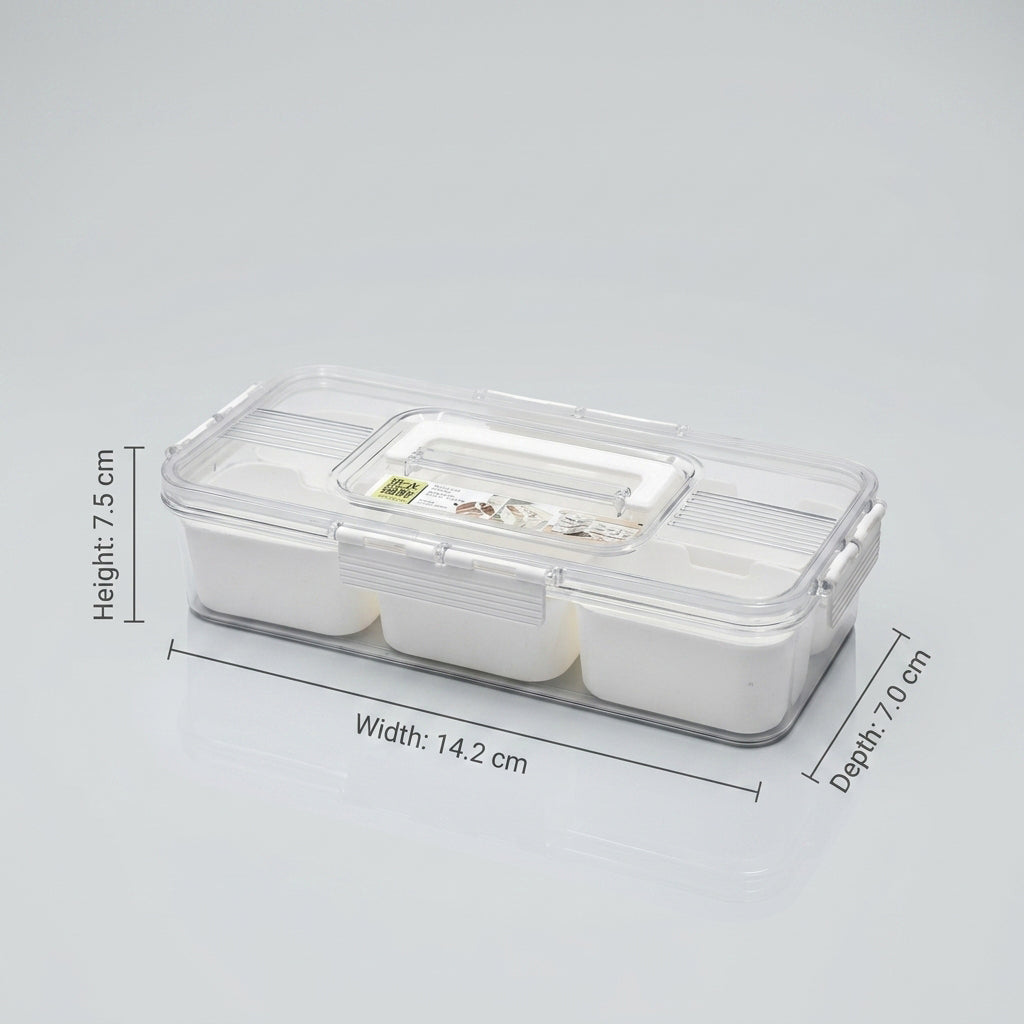 Plastic Fridge Organiser Box (6 Compartments) By Zodiya