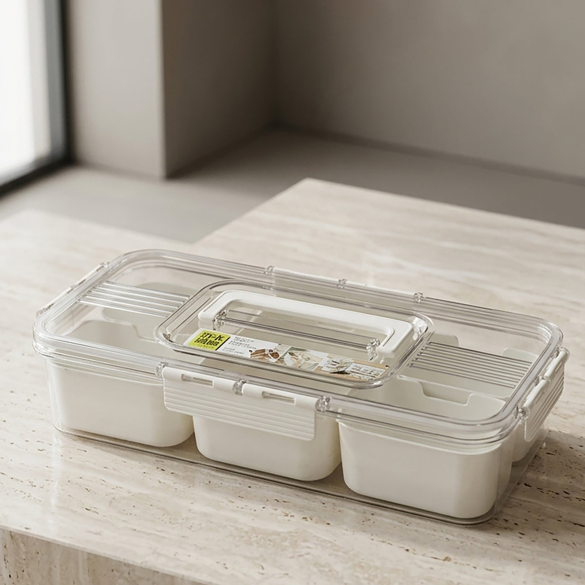 Plastic Fridge Organiser Box (6 Compartments) By Zodiya