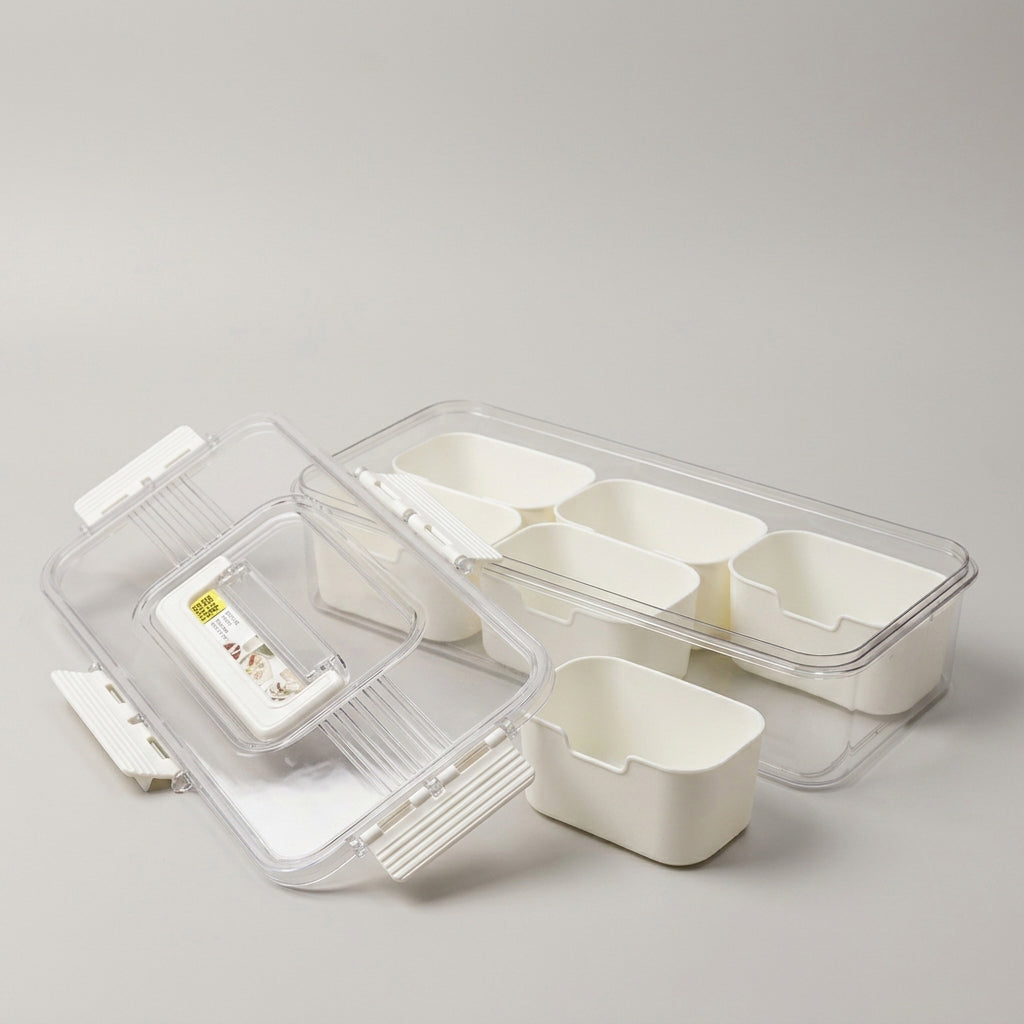 Plastic Fridge Organiser Box (6 Compartments) By Zodiya