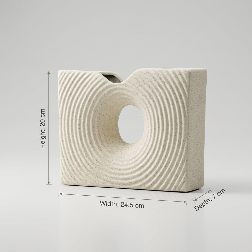 White Ceramic Vase By Zodiya
