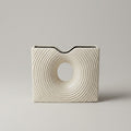 Off-White Square Ceramic Flower Vase (Center Hollow) By Zodiya