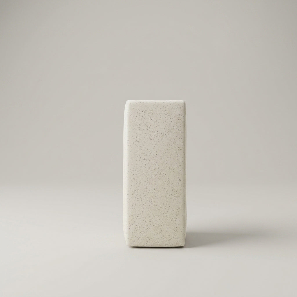 White Ceramic Textured Flower Vase( Rippled, Donut) By Zodiya