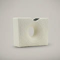 White Ceramic Textured Flower Vase( Rippled, Donut) By Zodiya