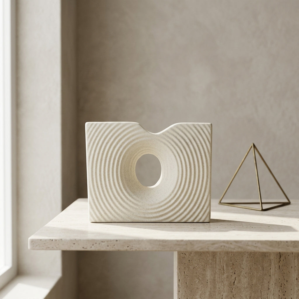White Ceramic Vase By Zodiya