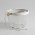 White Round Metal Basket By Zodiya