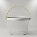 White Round Metal Basket By Zodiya