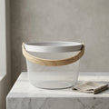 White Round Metal Basket By Zodiya