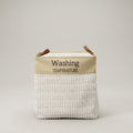 Cream Fabric Laundry Basket by Zodiya