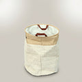 Small Beige Fabric Laundry Basket with Rope Handles by Zodiya