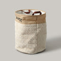 Small Beige Fabric Laundry Basket with Rope Handles by Zodiya