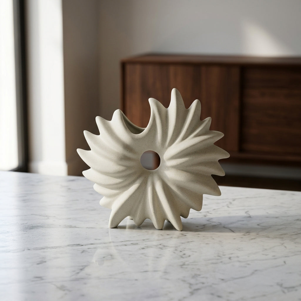 Starburst Shape Ceramic Vase by Zodiya