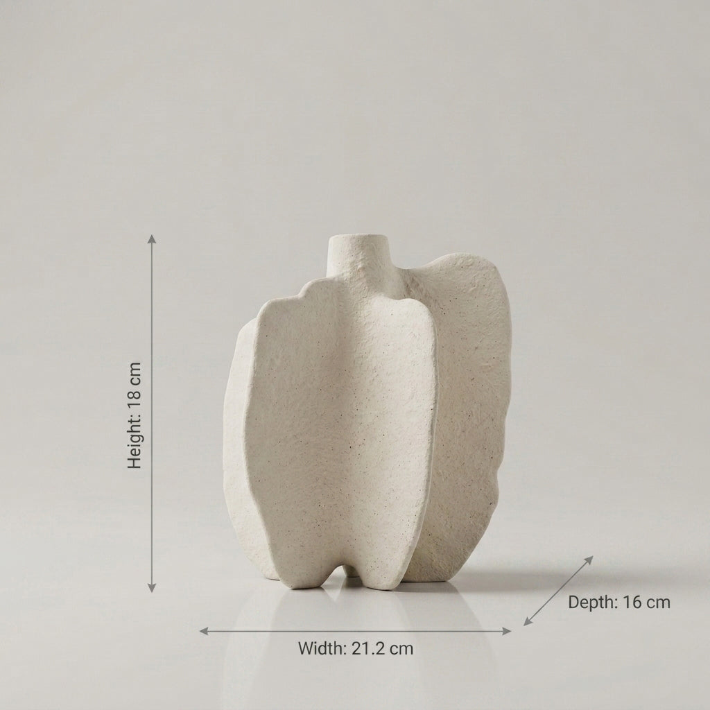 Cream Ceramic Flower Vase by Zodiya