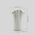 White and Gold Border Ceramic Vase by Zodiya