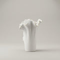 White and Gold Border Ceramic Vase by Zodiya