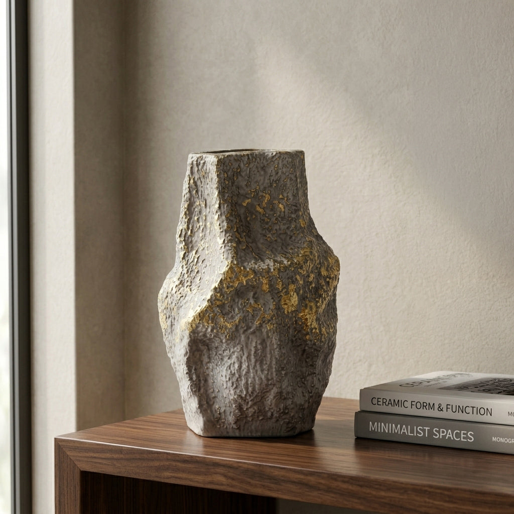 Stone Texture Flower Vase by Zodiya