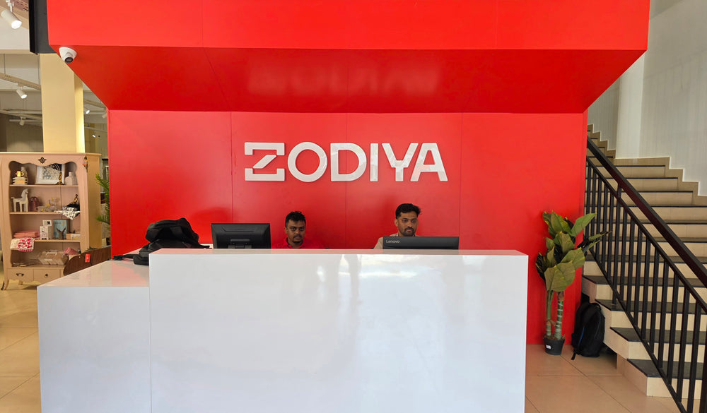 Zodiya furniture showroom entrance at Karassery Junction, Mukkam, Kozhikode