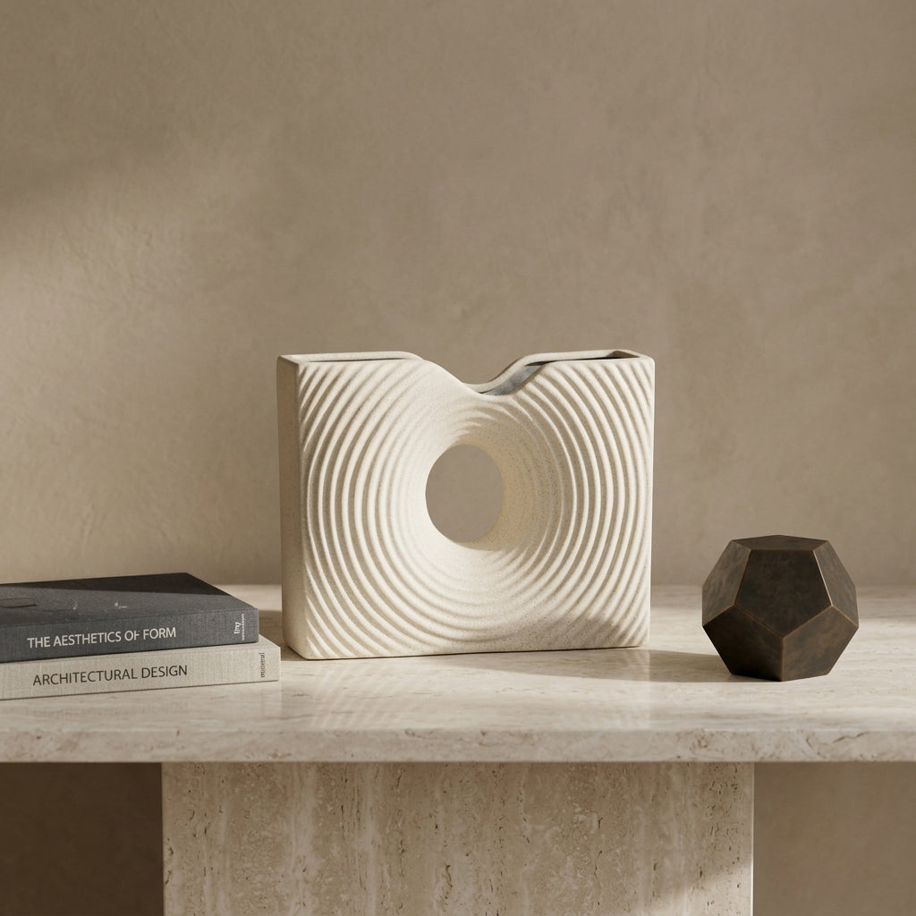White Ceramic Vase By Zodiya-1