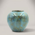Blue Round Glazed Small Ceramic Vase By Zodiya